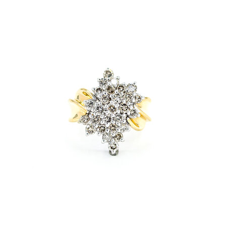 Ring Cocktail 1.00ctw Round Diamonds 10ky sz7.5 224080004