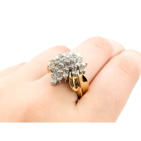 Ring Cocktail 1.00ctw Round Diamonds 10ky sz7.5 224080004