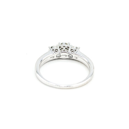 Ring Engagement 3-Stone .85ctw Round Diamonds 14kw sz7 124070302