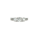  Ring Engagement 3-Stone .85ctw Round Diamonds 14kw sz7 124070302