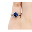 Ring Halo Gabriel & Co. .34ctw Round Diamonds 1.50ct Sapphire 14kw sz3.5 224080157
