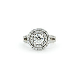  Ring Engagement Double Halo GIA:3235203799 .90ct Round Diamond .68ctw Diamonds 14kw sz6.5 224080305