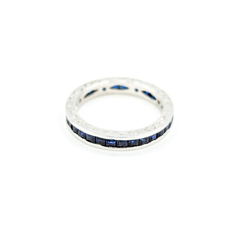 Ring Bridal Eternity Diamonds 1.50ctw Sapphire 18kw sz7.75 3.5mm 124060545