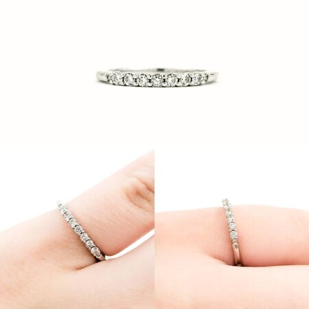 Ring Shared Prong .14ctw Round Diamonds 14kw sz3.5 224080451