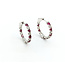 Earrings Hoop 1.24ctw Diamonds 1.38ctw Rubies 14kw .75" 123030211