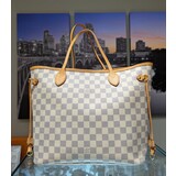  Handbag Louis Vuitton Neverfull MM Azur Damier 124085056