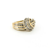  Ring Crossover .50ctw Round/Baguette Diamonds 10ky sz8.5 224080005