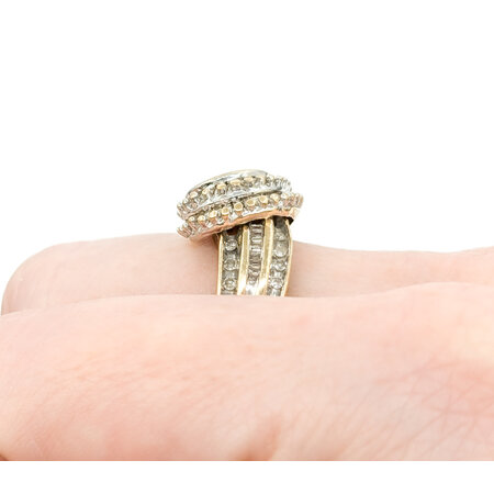 Ring Crossover .50ctw Round/Baguette Diamonds 10ky sz8.5 224080005