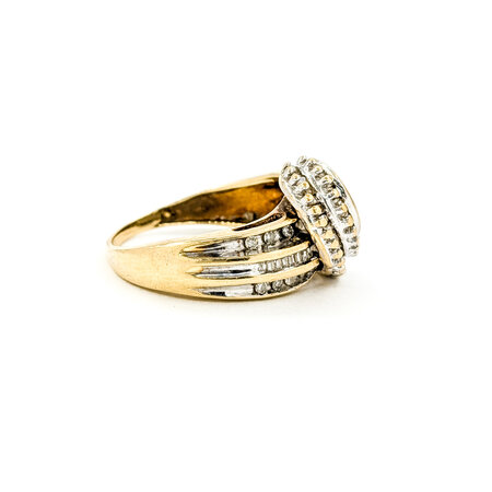 Ring Crossover .50ctw Round/Baguette Diamonds 10ky sz8.5 224080005