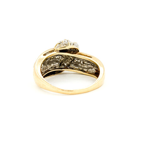 Ring Crossover .50ctw Round/Baguette Diamonds 10ky sz8.5 224080005