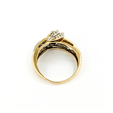 Ring Crossover .50ctw Round/Baguette Diamonds 10ky sz8.5 224080005