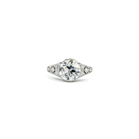 Ring Fred Leighton Engagement Antique Style GIA#2165735339 2.06ct Circular Brilliant Diamond .15ctw Diamonds Platinum sz5 224090300