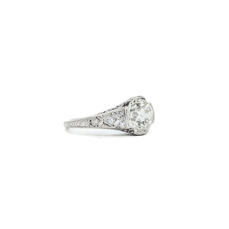 Ring Fred Leighton Engagement Antique Style GIA#2165735339 2.06ct Circular Brilliant Diamond .15ctw Diamonds Platinum sz5 224090300