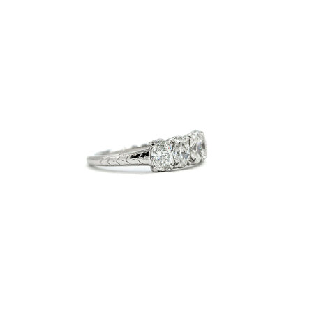 Ring 5 Stone Shared Prong 1.25ctw Oval Diamonds Platinum sz5.5 224090451