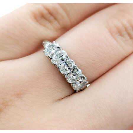 Ring 5 Stone Shared Prong 1.25ctw Oval Diamonds Platinum sz5.5 224090451