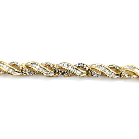 Bracelet 1.0ctw Round/Baguette Diamonds 14ky 7" 223100158