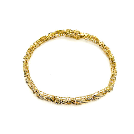 Bracelet 1.0ctw Round/Baguette Diamonds 14ky 7" 223100158