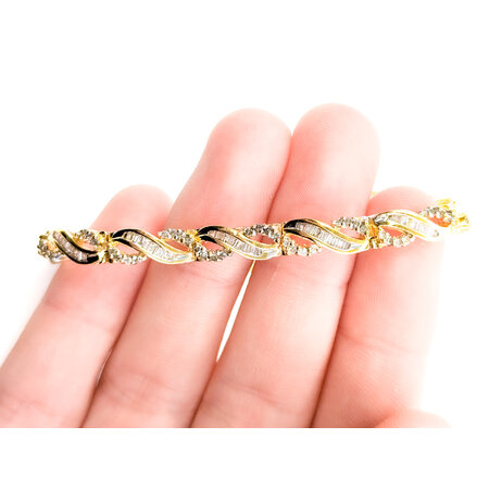 Bracelet 1.0ctw Round/Baguette Diamonds 14ky 7" 223100158
