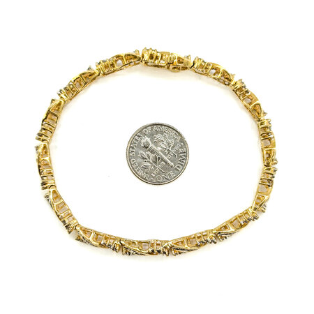Bracelet 1.0ctw Round/Baguette Diamonds 14ky 7" 223100158