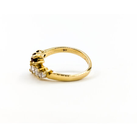 Ring .75ctw Marquise Diamonds .25ctw Rubies 14ky Sz6.75 223070059