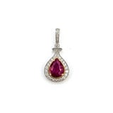  Pendant Drop .32ctw Diamonds 1.57ct Ruby 950pt 1x.5" 123110168