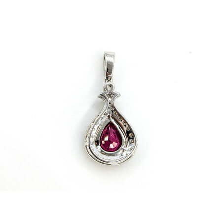 Pendant Drop .32ctw Diamonds 1.57ct Ruby 950pt 1x.5" 123110168