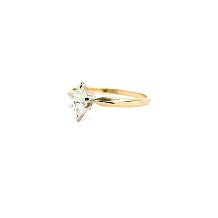 Ring Solitaire Engagement 6 Prong .25ct Marquise Diamond 14ky sz6.5 224090303