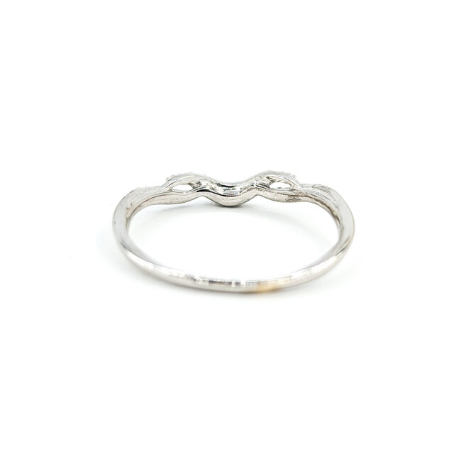 Ring Curved Bridal Bead Set .12ctw Round Diamonds 14kw sz7.5 224090453