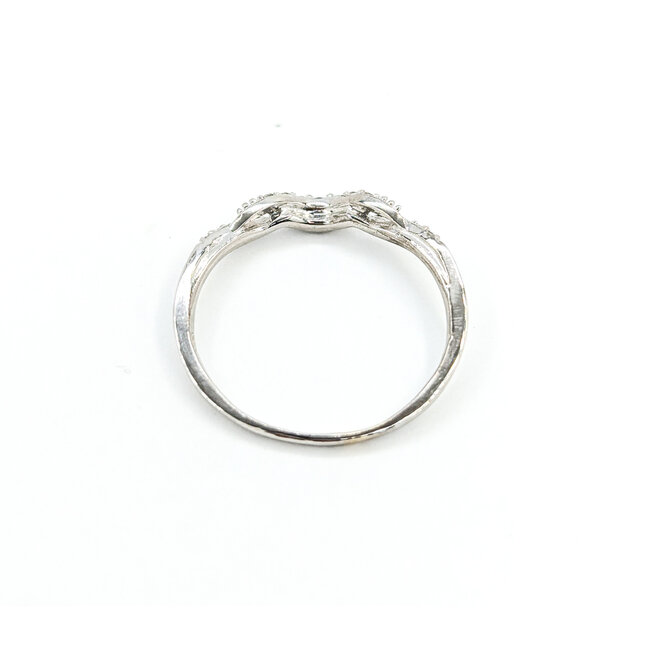 Ring Curved Bridal Bead Set .12ctw Round Diamonds 14kw sz7.5 224090453