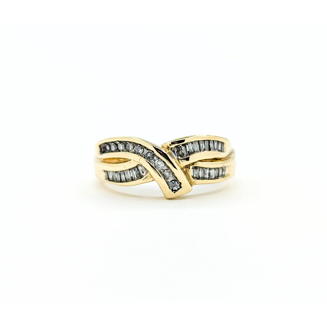 Ring Twist Channel .30ctw Round/Baguette Diamonds 10ky sz6.75 224090004