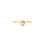  Ring Solitaire Mid Century .33ct Mine Cut Diamond 14ky sz5.5 224090755