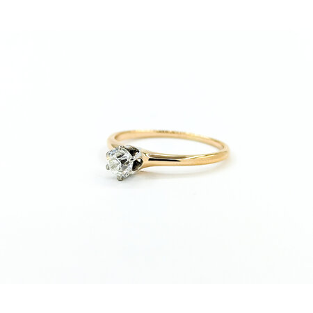 Ring Solitaire Mid Century .33ct Mine Cut Diamond 14ky sz5.5 224090755