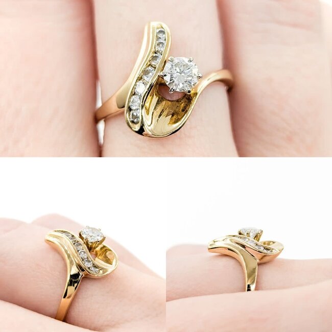 Ring Freeform.35ct RoundDiamond .20ctwDiamonds14kysz7.5224090002