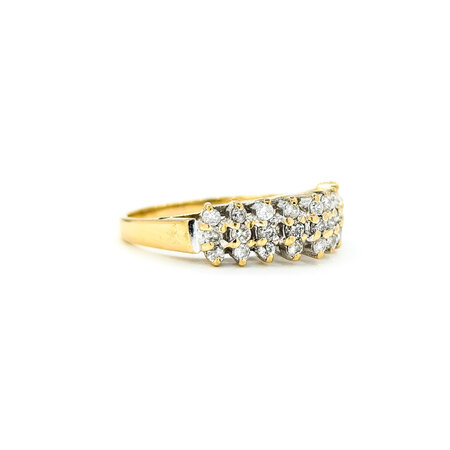 Ring 3 Row .27ctw Round Diamonds 14ky sz7 224090001