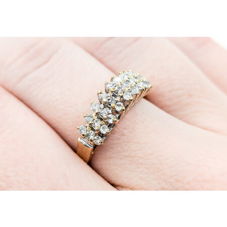 Ring 3 Row .27ctw Round Diamonds 14ky sz7 224090001