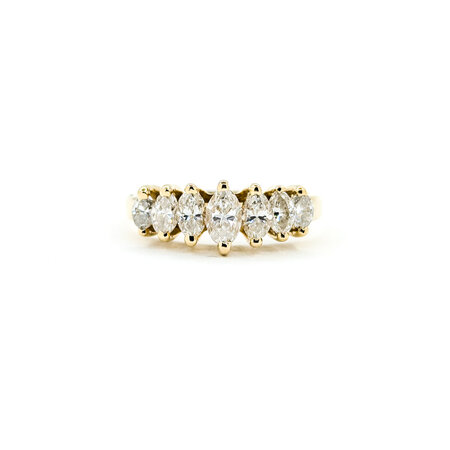 Ring 7 Stone 1.00ctw Marquise Diamonds 14ky sz8 224090003