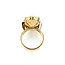 Ring 7.5ct Oval Cabochon Australian Opal 18ky sz7 224090154