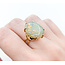Ring 7.5ct Oval Cabochon Australian Opal 18ky sz7 224090154