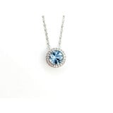  Pendant .07 Diamonds .82 Ctw Aquamarine W/CH 14KW 122120280