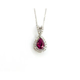  Pendant Drop .13ctw Diamonds .55ct Ruby 14kw 16" 123060210