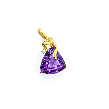 Pendant .14ctw Diamonds Amethyst 18ky 1.1x.7" 123120069