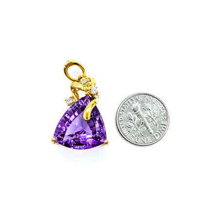 Pendant .14ctw Diamonds Amethyst 18ky 1.1x.7" 123120069