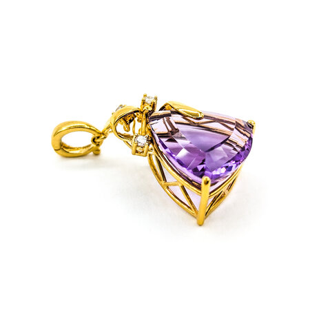 Pendant .14ctw Diamonds Amethyst 18ky 1.1x.7" 123120069