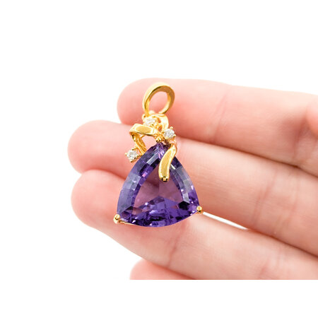 Pendant .14ctw Diamonds Amethyst 18ky 1.1x.7" 123120069