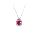  Pendant .08 Diamonds .84 Ctw RUBY W/CH 14KW 122120270