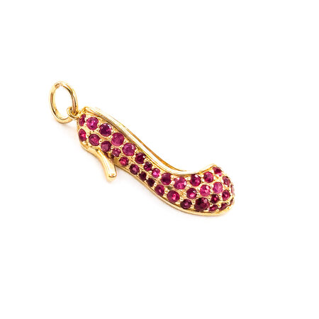 Pendant Heel .76ctw Ruby 14ky 1x.25" 123060165