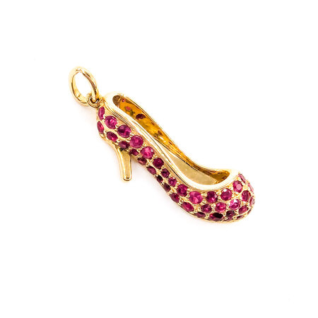 Pendant Heel .76ctw Ruby 14ky 1x.25" 123060165