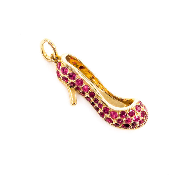 Pendant Heel .76ctw Ruby 14ky 1x.25" 123060165