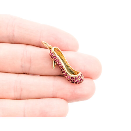 Pendant Heel .76ctw Ruby 14ky 1x.25" 123060165