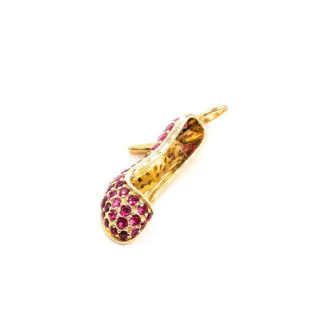 Pendant Heel .76ctw Ruby 14ky 1x.25" 123060165